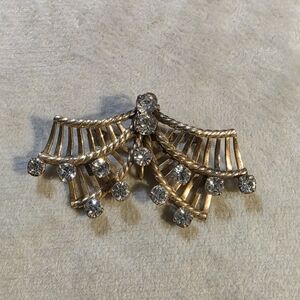 Antique Vandell Gold and Crystal Women's Brooch